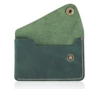 Yuanchu Étui pour cartes de visite style à rabat, en cuir de vachette, style vintage, étui pour cartes de crédit, étui fin pour cartes de crédit, porte-monnaie plat, porte-cartes, nom d'entreprise,