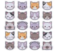 Yuanchu Lot de 20 autocollants réfléchissants, imperméables, autocollants réfléchissants pour enfants, haute visibilité, autocollants d'avertissement pour casques, vélo, sacs, poussette, chat