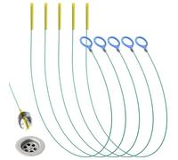 Yuanchu Lot de 5 déboucheurs en spirale de 90 cm en acier inoxydable incassable avec pointe micro crochet, bâtonnets de déboucheur flexibles pour baignoire, lavabo, cuisine