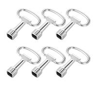 Yuanchu Lot de 6 clés à douille carrées - Clé à pipe de 8 mm - Clé à douille - Clé à douille - Clé de purge - Clé universelle en alliage de zinc - Pour compteur d'eau à gaz