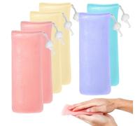 Yuanchu Lot de 6 sacs à savon pour pièces de savon, sacs à savon solide en maille, sac économiseur de savon, douche exfoliante, sac à savon avec cordon de serrage pour le nettoyage du visage, gommage
