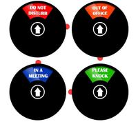 Yuanchu Panneau de porte rotatif avec inscription « Do Not Disturb, Out of Office, Please Knock, In A Meeting », panneau de conférence de 12,7 cm pour bureaux (noir)