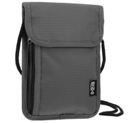 Yuanchu Pochette tour de poitrine avec protection RFID, anti-vol unisexe, petit sac à passeport, sac à bandoulière étanche pour passeport, cartes de crédit, clés, accessoires de voyage, gris, 19,5 x