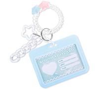 Yuanchu Support Horizontal pour Cartes Kpop en Acrylique de 7,6 cm - Cadre d'Affichage et Organisateur avec Porte-Clés et Pendentif Étoile