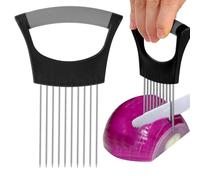Yuanchu Trancheuse d'oignons, en acier inoxydable pour trancher les oignons, légumes, tomates, œufs, fruits, légumes, gadgets de cuisine, hachoir à salade (noir)