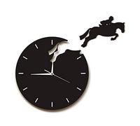 yuandd Cheval équitation Wall Art Cavalier sautant de l'horloge Cavalier à Cheval sautant Cheval Horloge Murale Suspendue Montre équestre Cadeau