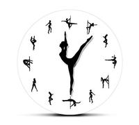 yuandd Pole Dancing Clock Mains Horloge Murale décorative Steal Tube Dance Pole Dancers Silent Move Horloge Murale Salle de Danse Murale Art Décor (sans Cadre)