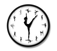 yuandd Pole Dancing Clock Mains Horloge Murale décorative Steal Tube Dance Pole Dancers Silent Move Horloge Murale Salle de Danse Murale Art Décor (Cadre en métal)