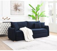 YuanDesign Canapé sectionnel bleu avec 3 oreillers