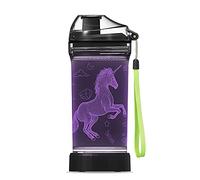 YuanDian Bouteille d'eau lumineuse pour enfants avec lumière LED 3D - 414 ml Tritan sans BPA - 7 couleurs de lumière cool gobelets cool cadeau pour écolière fille enfant (licorne)