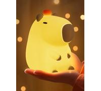 YuanDian Capybara Veilleuse Capy orange mignonne avec contrôle tactile, intensité variable et rechargeable, pour chambre d'enfant, lampe de chevet pour femmes, adolescentes, filles, bébés