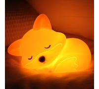 YuanDian Lampe Renard Veilleuse, Adorable Lampe Renard en Silicone, Veilleuse de Chevet Rechargeable et Réglable avec Minuterie, Contrôle Tactile, Décoration pour Chambre d'Enfant, Cadeau pour Bébé