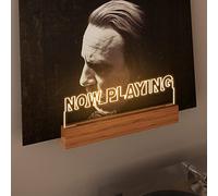 YuanDian Light up Now Playing Support mural pour tourne-disque vinyle, support en bois acrylique pour affichage et rangement d'albums vinyles avec lumières de couleur blanc chaud
