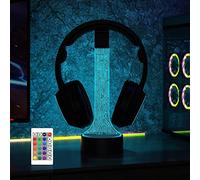 YuanDian Support de casque lumineux pour bureau, support de casque de jeu RVB avec 16 lumières de couleur pour décoration de salle de jeu, cadeau cool pour homme, petit ami (PCB)