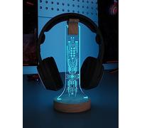 YuanDian Support de Casque Lumineux pour Bureau, Support en Bois RVB avec 16 lumières de Couleur pour décoration de Salle de Jeux, pour Homme, Petit ami