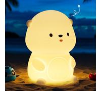 YuanDian Veilleuse loutre de mer, cadeau pour bébés et adolescents, décorez la chambre des enfants avec une jolie veilleuse en forme de loutre en silicone avec 8 lumières de couleur, cadeau