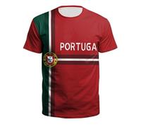 YuanDiann 2024 Européen/America Football Coupe T Shirts Ventilateurs Encourager Sport Casual Homme Femme Enfants Manche Courte Col Rond Séchage Rapide Respirant Tee Shirt Portugal 1# M
