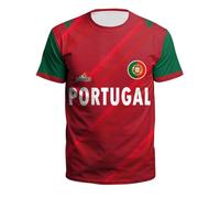 YuanDiann 2024 Européen/America Football Coupe T Shirts Ventilateurs Encourager Sport Casual Homme Femme Enfants Manche Courte Col Rond Séchage Rapide Respirant Tee Shirt Portugal 2# L