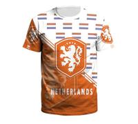YuanDiann 2024 Européen/America Football Coupe T Shirts Ventilateurs Encourager Sport Casual Homme Femme Enfants Manche Courte Col Rond Séchage Rapide Respirant Tee Shirt Pays-Bas XXL