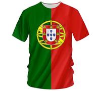 YuanDiann 2024 Européen Football Coupe T Shirts Le Portugal Ventilateurs Encourager Sport Homme Femme Drapeau National Impression Manche CourteBrésil Séchage Rapide Tee Shirt Portugal 1# XXL