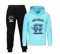 YuanDiann 67 Steal A Brainrot Sweat à capuche pour enfant avec imprimé dessin animé mignon Sweat-shirt à capuche Sport Loisirs Filles Garçons Sweat à capuche Cadeau, Ensemble bleu clair, 120