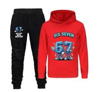 YuanDiann 67 Steal A Brainrot Sweat à capuche pour enfant avec imprimé dessin animé mignon Sweat-shirt à capuche Sport Loisirs Filles Garçons Sweat à capuche Cadeau, Ensemble rouge, 130
