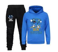 YuanDiann 67 Steal A Brainrot Sweat à capuche pour enfant fille garçon avec imprimé dessin animé sport loisirs pull à capuche, Ensemble bleu foncé, 130