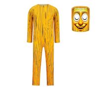 YuanDiann Ensemble de déguisement italien Brainrot pour enfants, costume de cosplay Tung Tung Tung Sahur avec masque, gourdin gonflable pour Halloween, carnaval et fête, tenue pour garçons et filles