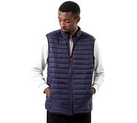 YuanDiann Homme Automne Hiver Grande Taille Doudoune Gilet Col Montant Léger Chaud Duvet Coton Rembourrée Matelassé Plume Confortable Veste sans Manche Bleu Foncé 4XL