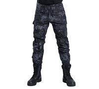 YuanDiann Homme Tactique Pantalon De Camouflage Militaire Multi-Poches Respirant Imperméable Armée Battle Trekking Chasse Randonnée Camping Treillis Cargo Travail Pantalon Noir Python Motif 30