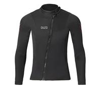YuanDiann Homme Veste de Plongée 3MM Néoprène Combinaison de Plongée Top Snorkeling Surf Stretch Fermeture éclair Avant Manches Longues Chaud Confortable Vetement Plongée Noir Top 4XL