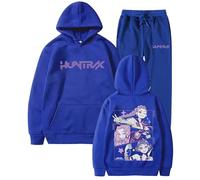 YuanDiann Huntrix Ensemble de 2 sweats à capuche et pantalon de jogging avec impression de dessin animé Survêtement décontracté sport décontracté doublure en velours pour femme homme adolescent