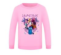 YuanDiann Huntrix Ensemble sweat-shirt et pantalon de jogging 2 pièces pour fille et garçon - Col rond - Survêtement imprimé - Survêtement pour enfants - Sport - Loisirs - Cadeau, Rose, 150