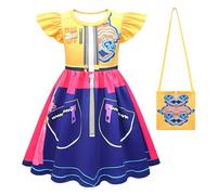 YuanDiann Huntrix Robe de cosplay pour enfant, tenue de jeu de rôle avec sac assorti pour Halloween, carnaval, fête animée, fille, ensemble 1# + sac 120 cm