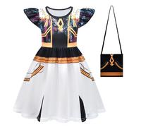 YuanDiann Huntrix Robe de cosplay pour enfant, tenue de jeu de rôle avec sac assorti pour Halloween, carnaval, fête animée, fille, ensemble 2# + sac 120 cm