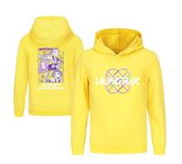 YuanDiann Huntrix Survêtement 2 pièces pour enfant - Sweat à capuche et pantalon de jogging - Survêtement imprimé - Cadeau pour filles et garçons, jaune, 130