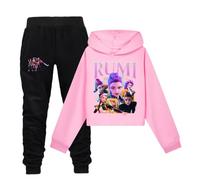 YuanDiann Huntrix Survêtement pour enfant - Sweat à capuche court - Pantalon de jogging - 2 pièces - Pour le sport, les loisirs - Cadeau pour garçon et fille - Sweat à capuche + pantalon, Ensemble