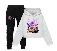 YuanDiann Huntrix Survêtement pour enfant - Sweat à capuche court - Pantalon de jogging - 2 pièces - Pour le sport, les loisirs - Cadeau pour garçon et fille - Sweat à capuche + pantalon, Ensemble