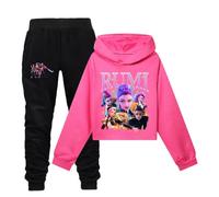 YuanDiann Huntrix Survêtement pour enfant - Sweat à capuche court - Pantalon de jogging - 2 pièces - Pour le sport, les loisirs - Cadeau pour garçon et fille - Sweat à capuche + pantalon, Ensemble