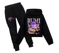 YuanDiann Huntrix Survêtement pour enfant - Sweat à capuche court - Pantalon de jogging - 2 pièces - Pour le sport, les loisirs - Cadeau pour garçon et fille - Sweat à capuche + pantalon, Ensemble