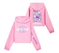 YuanDiann Huntrix Sweat à capuche et pantalon de jogging pour enfant 2 pièces Sport décontracté confortable imprimé Cropped Top Pull court à capuche & pantalon pour fille garçon cadeau, rose, 130