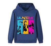YuanDiann Huntrix Sweat à capuche pour enfant - Avec imprimé de dessin animé mignon - Sweat à capuche décontracté - Cadeau pour garçons et filles, Marine 3#, 130