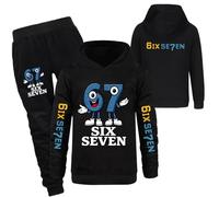 YuanDiann Sweat à capuche pour enfant 67 Steal A Brain Rouge Sweat à capuche Sweat à capuche Mignon Dessin animé Pull Sport Loisirs Sweat à capuche Cadeau, Noir Lot 2, 130