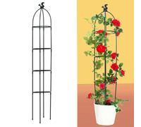 YuanDiann Treillis de jardin pour plantes grimpantes, extérieur et intérieur, fibre de verre, support pour plantes, fleurs, légumes, fruits, vignes, tour obélisque, écureuil noir, 20 x 145 cm