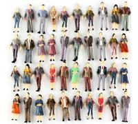 YUANGANG Ensemble de 130 Pièces Personnage Miniature Figurines, Personnage Miniature Figurines Colorées Maquette dans Différentes Poses Petits Personnages Peints Figurines de Train 1:48