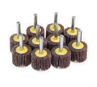 YUANGANG Lot de 10 Disques à Lamelles, Roue abrasifs à lamelle Diamètre de la Tête De 30 Mm, Disque de Ponçage Grain 80 pour Outil Rotatif avec Mandrin à Tige