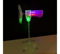 YUANGANG Mini générateur d'énergie éolienne avec base LED auto-éclairée Moulin à vent Petit éolien Génération d'énergie éolienne Modèle d'enseignement DIY, 87T84HG653164CCT45MNR0251X9MJ2
