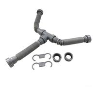 YUANGANG Tuyau de vidange d'évier flexible pour double évier extensible flexible P siphon double cuve kit de vidange d'évier pour cuisine salle de bain