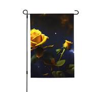 YUANGJHOP Drapeau Nuit étoilée Roses Jaunes Convient pour l'intérieur et l'extérieur, parfait pour la maison, le jardin, les événements et les expositions patriotiques.