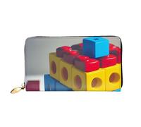 yuangjhop Portefeuille en cuir avec blocs de construction colorés. Design élégant avec plusieurs emplacements pour cartes, compartiment pour espèces et cuir durable.